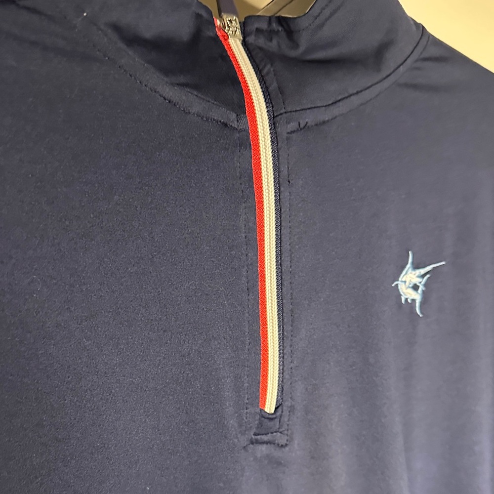 White Water Navy Blue Quarter-Zip Pullover size large - Picture 3 of 8